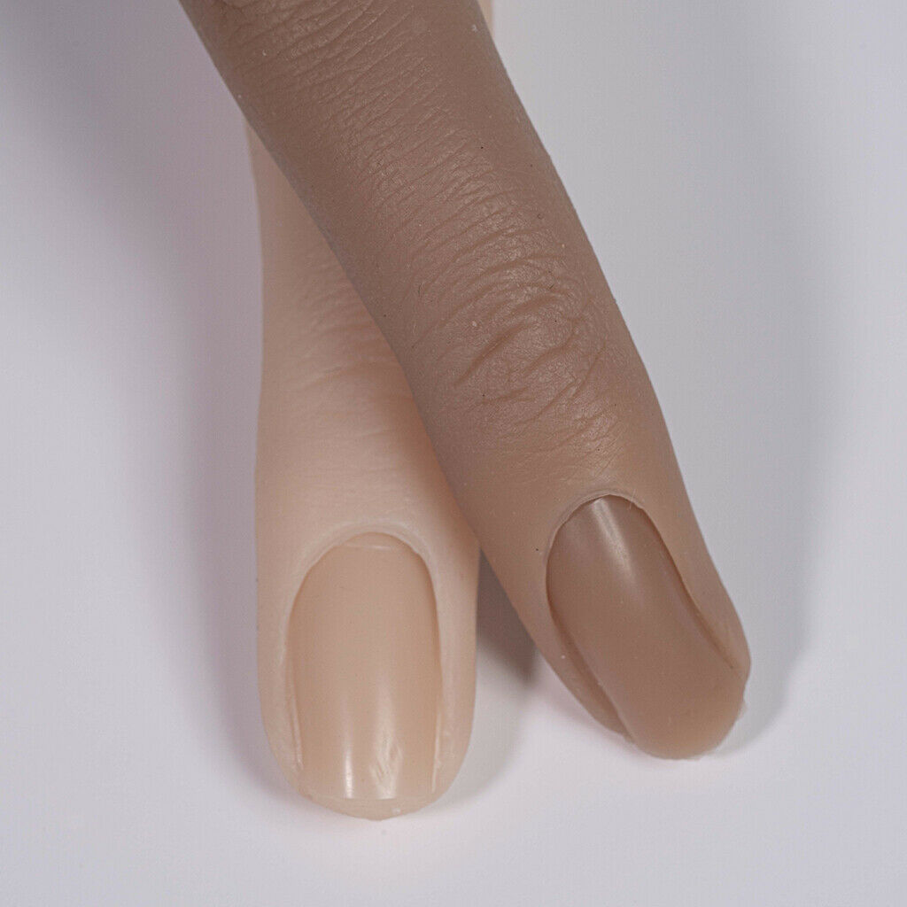 False Nail Art Silicone Practice Training Finger Manicure Display Wheat .