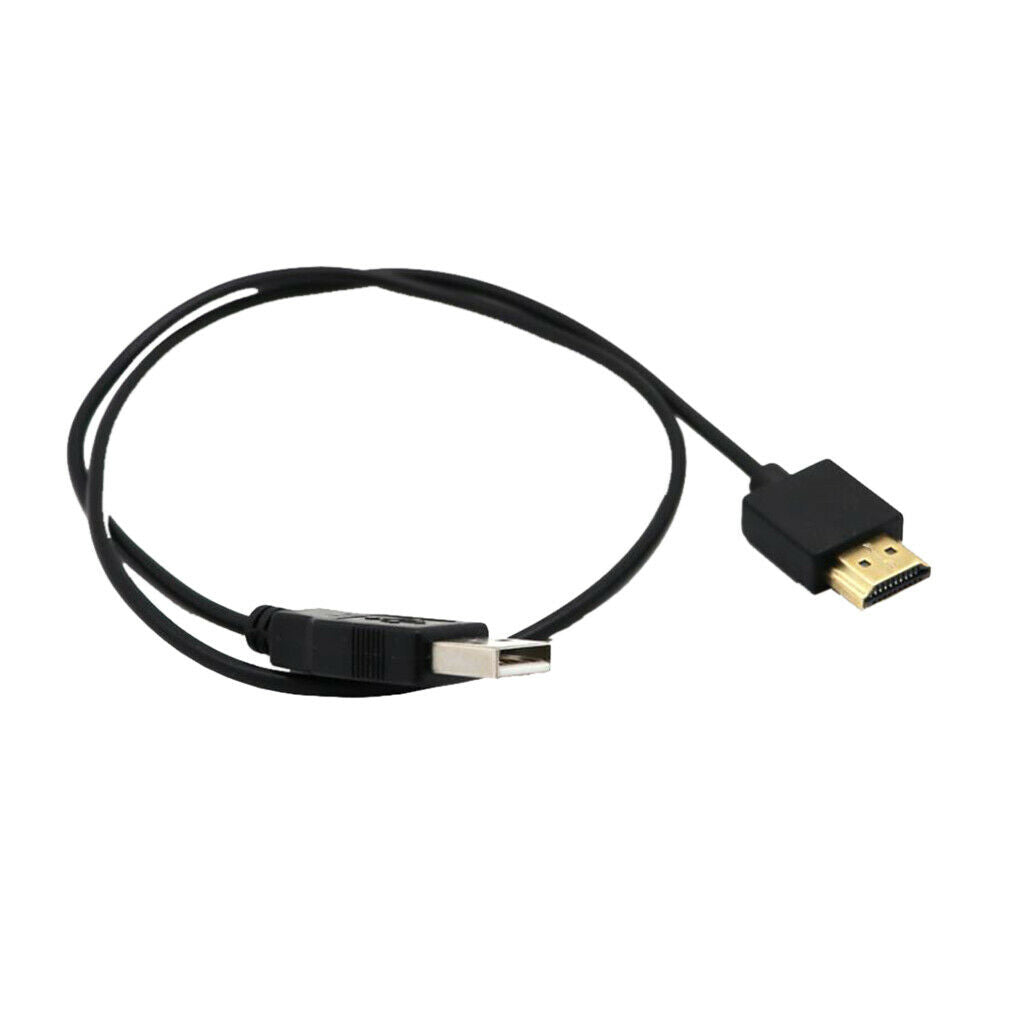 HDMI Male to USB 2.0 Male Plug Adapter Converter Connector Charger Cable 19"