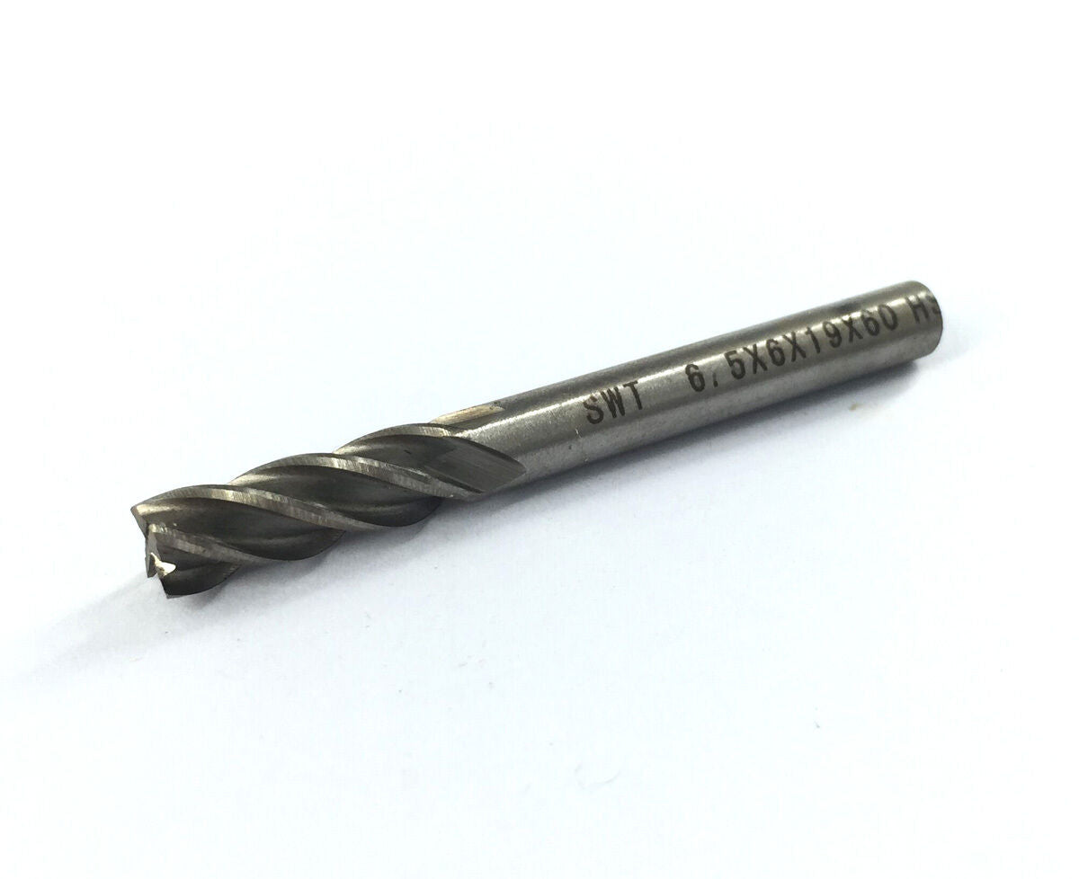 10 pcs 4 Flute 6.5MM X 6MM Shank HSS End Milling Cutter CNC Milling Lathe