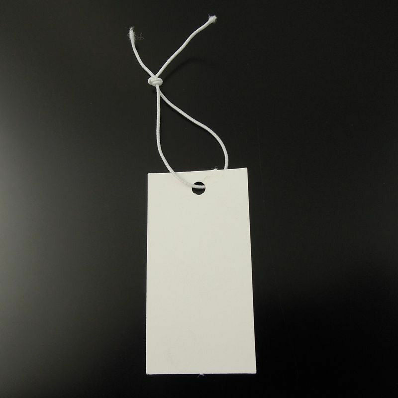 41*21mm Wholesale White Jewelry Label Price Tag Elastic Pre-Strung 1000pcs 36343