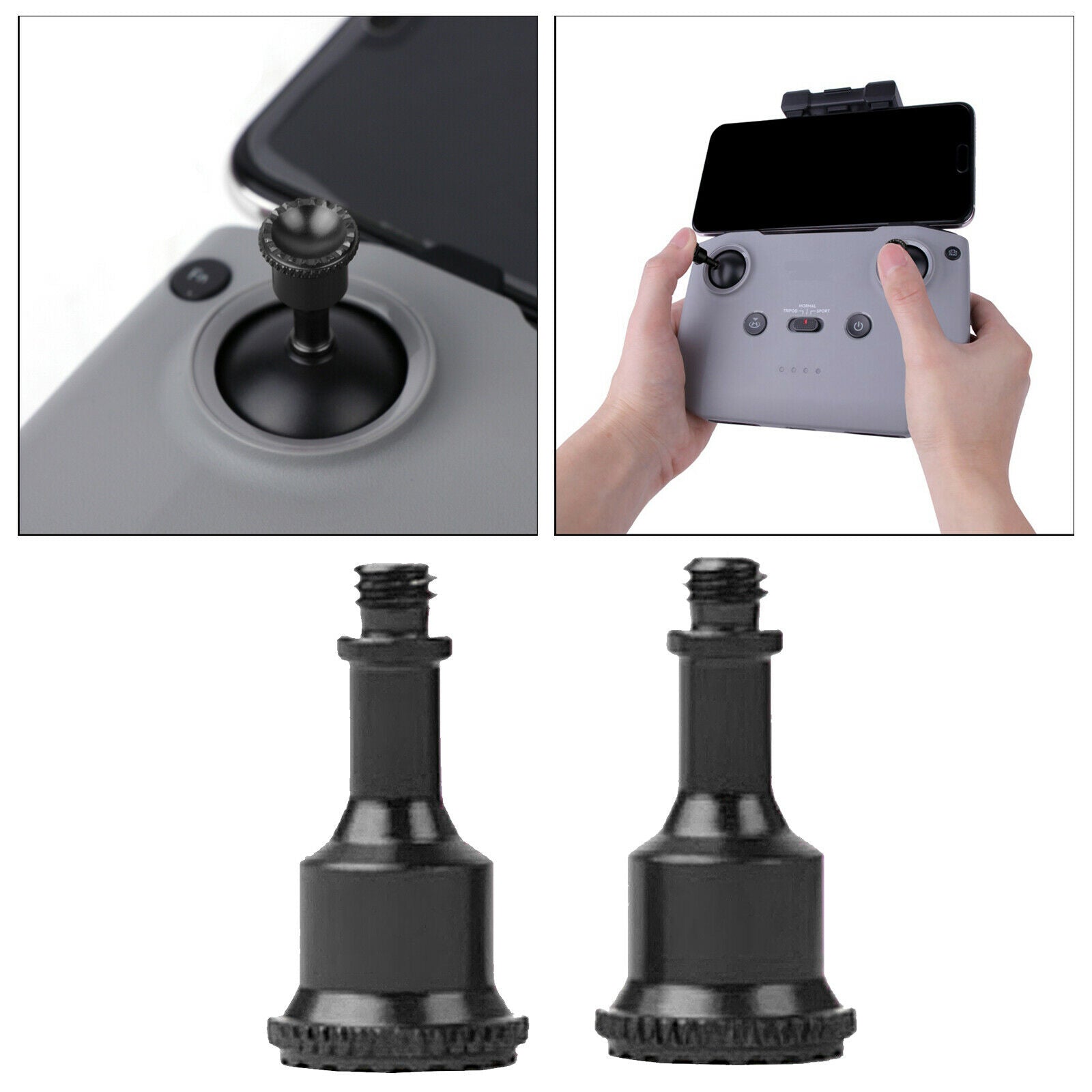 1Pair Remote Controller Stick Joystick for DJI Mavic Air 2 / 2S/Mini 2 black