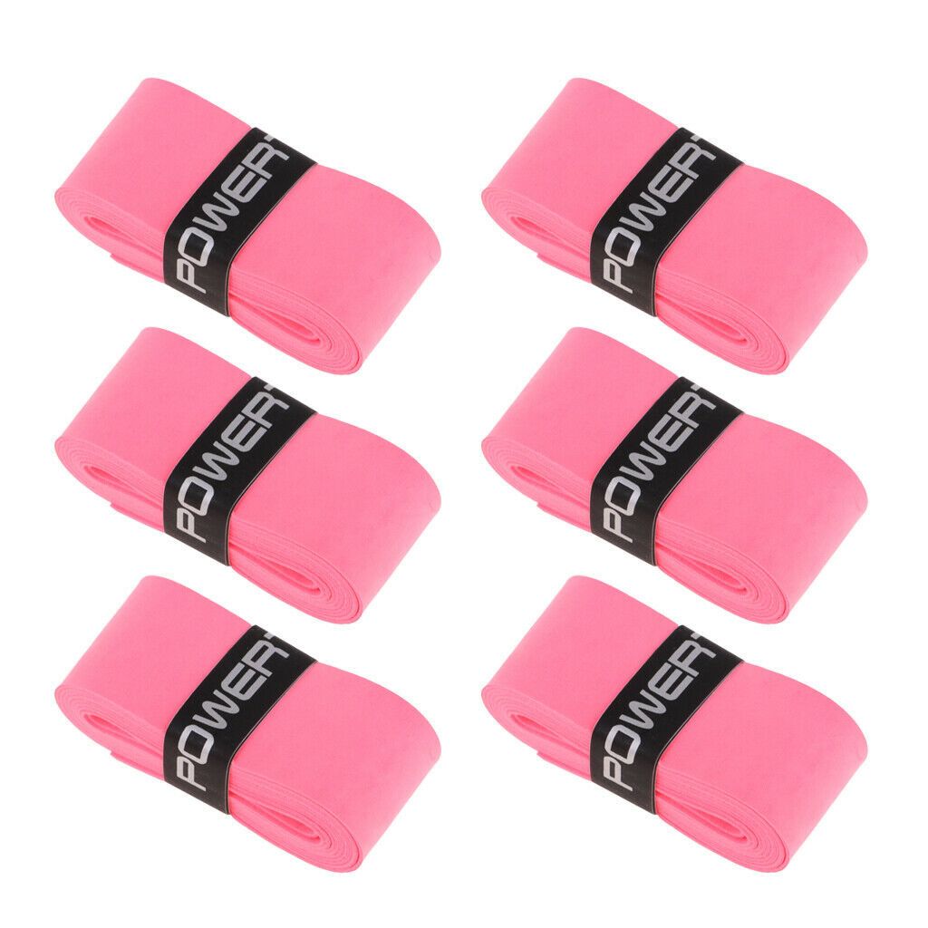 6 Pieces Tennis Badminton Squash Racket Grip Overgrip Tape Pink