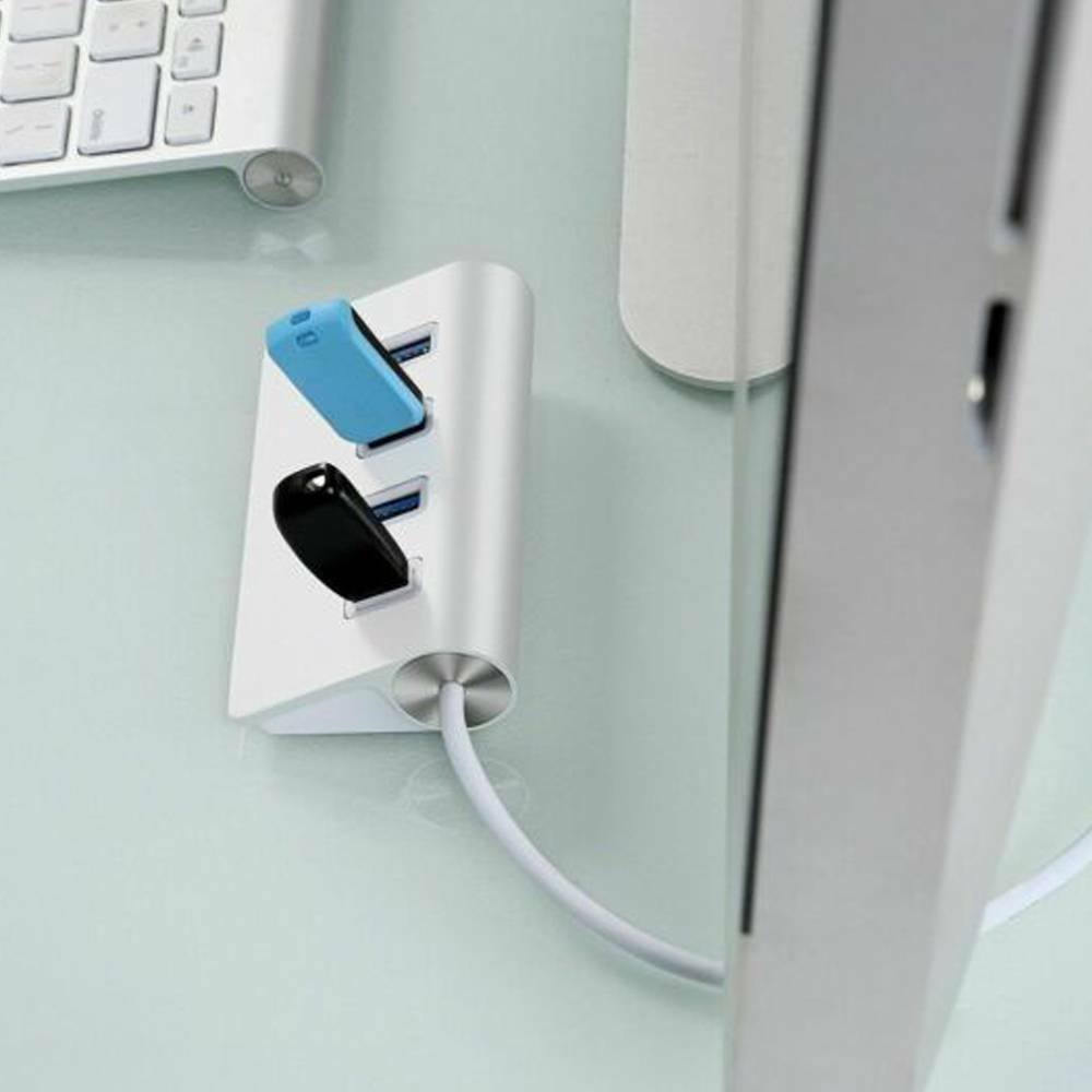New 4-Port USB 3.0 Hub Adapter for PC Laptop Notebook Desktop Portable Durable!