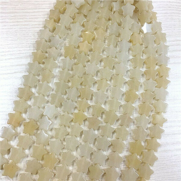 1 Strand/20Pcs 13x5mm Natural Yellow Jade Pentagram Star Loose Beads DIY HH660