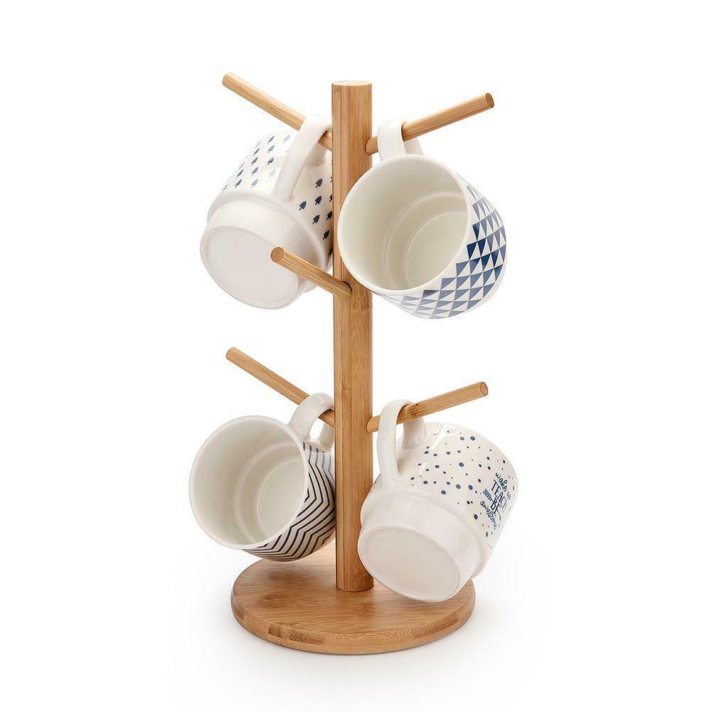Wood Necklace Display Rack Jewelry Hanger Bracelet Household Cup Organizer @