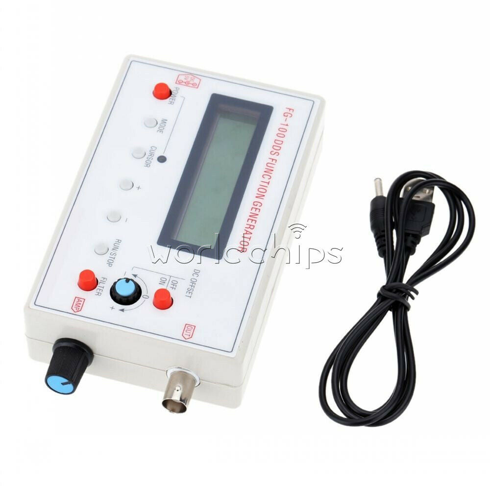 1HZ-500KHz DDS Function Signal Generator Sine+Triangle + SUSB to DC Power Cable