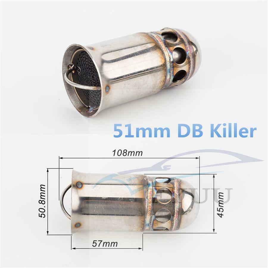51mm Motorcycle Exhaust Muffler Silencer Noise Sound Eliminator for Offroad Bike
