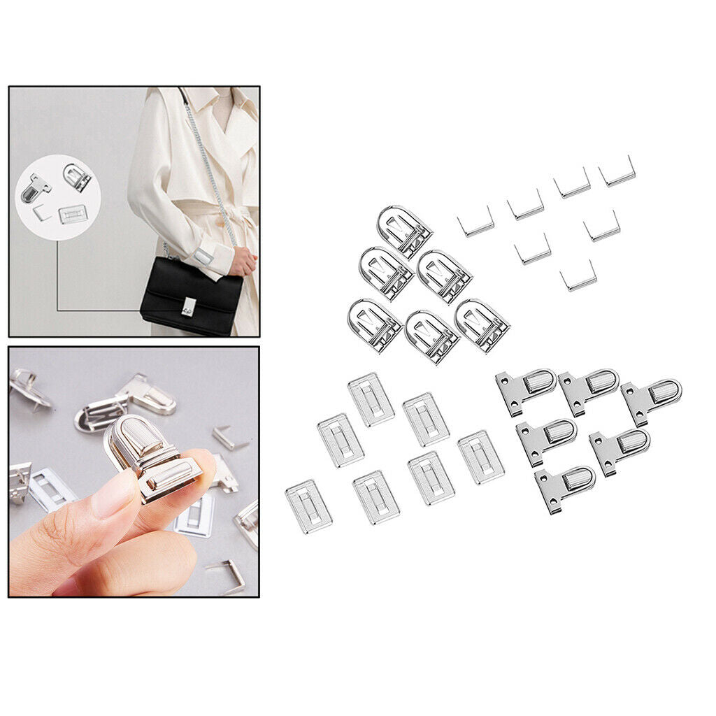 10Sets Push Lock Sets Thumb Tuck Lock Clasp Iron Press Lock for Leather Bags