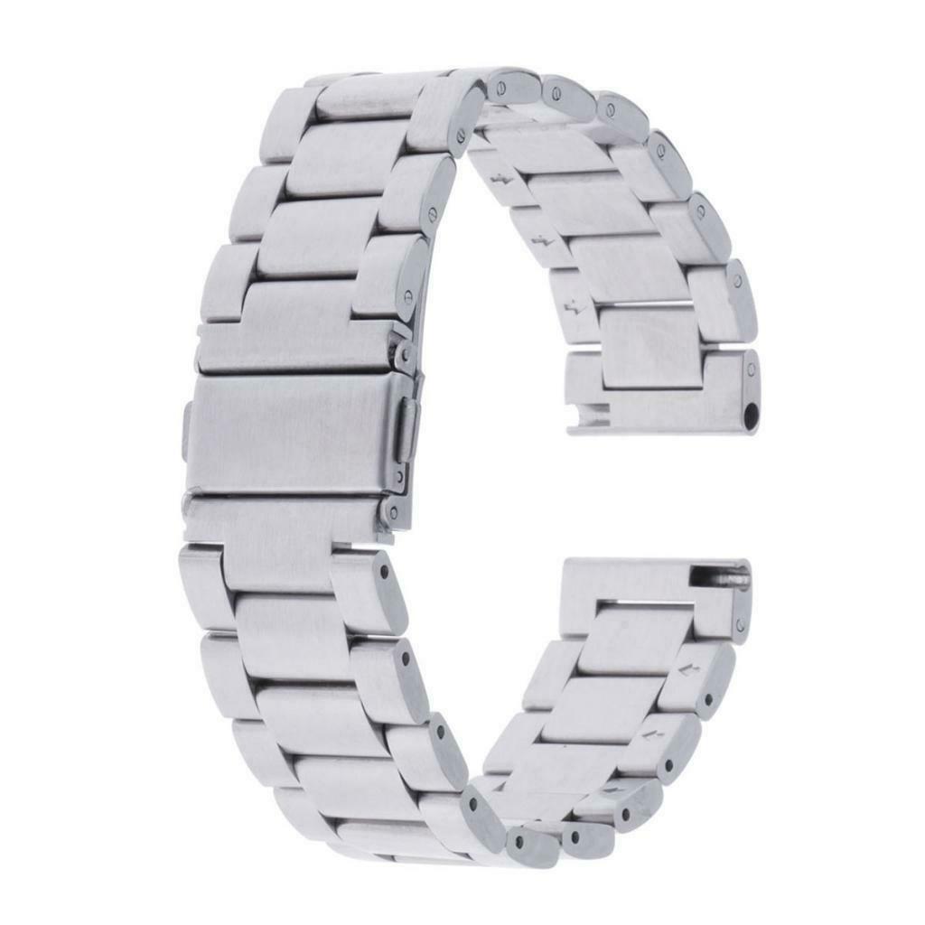Stainless Steel Watch Band Strap Adjustable Bracelet Double Clasp Link 22mm