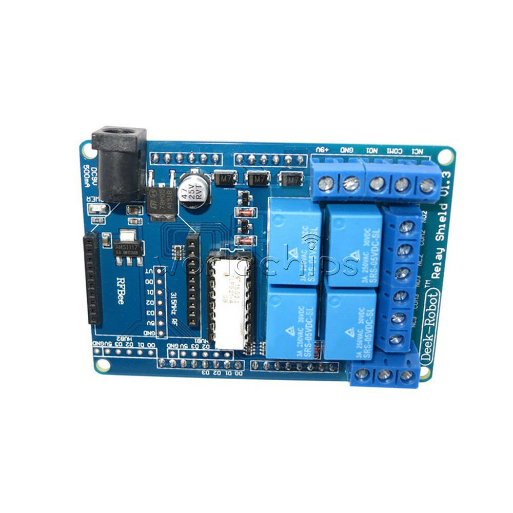 4 Channel Relay Shield Optocoupler Module V1.3 9V for Arduino MEGA2560 R3 XBEE