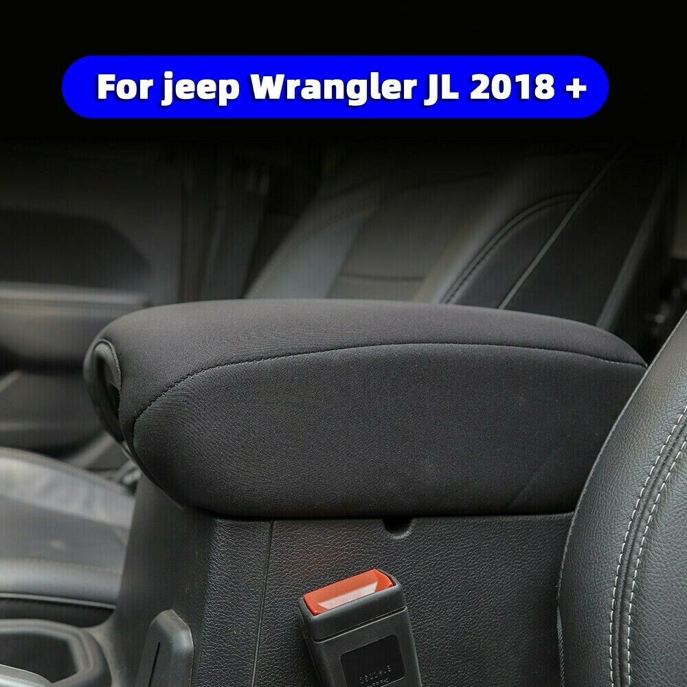 Black Armrest Box Cushion Mat Console Pad Liner Cover For Wrangler JL JT 18+ CN