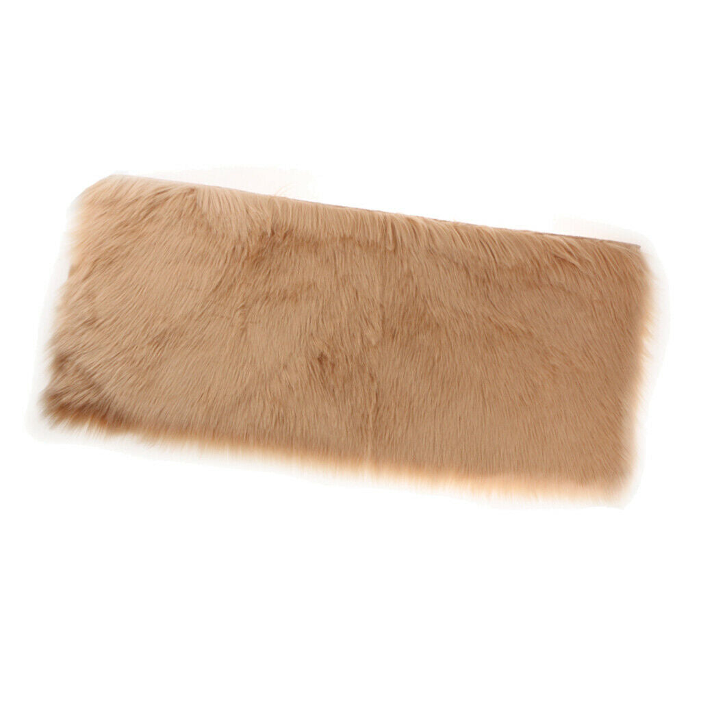 80x50cm Shaggy Sheepskin Rug Soft Non Shed Carpet Rug 5cm Pile Camel