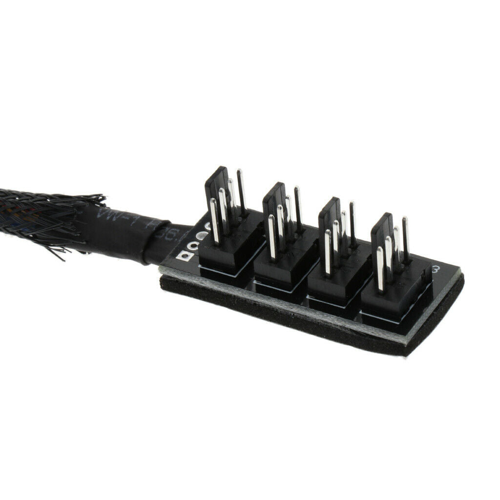 PC Cooler Fan Power 1Female to 4Male 3Pin/4Pin Socket Fan Hub Splitter Cable