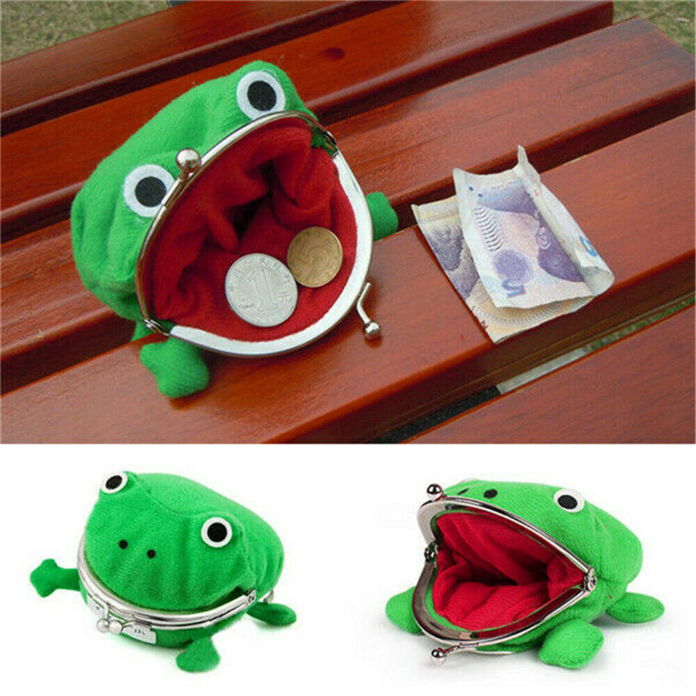 Flannel Coin Holder Frog Coin Purse Frog Wallet Anime Cartoon Mini Storage Bag