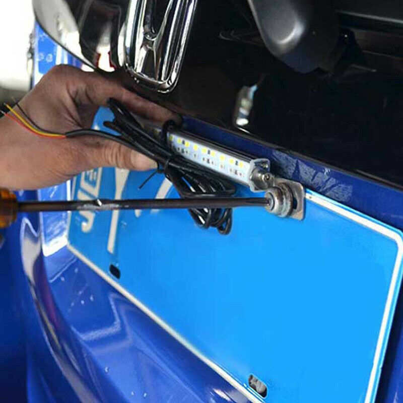 Car LED Reversing Lamp Double Color Stoplight Mini License Plate Signal Light