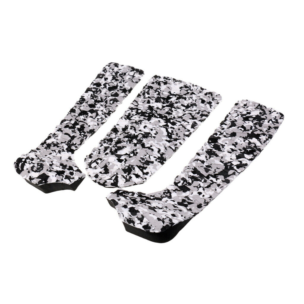 3 PIECES SURFBOARD TAIL PAD DECK GRIP TRACTION PAD NON SLIP Black CAMOUFLAGE