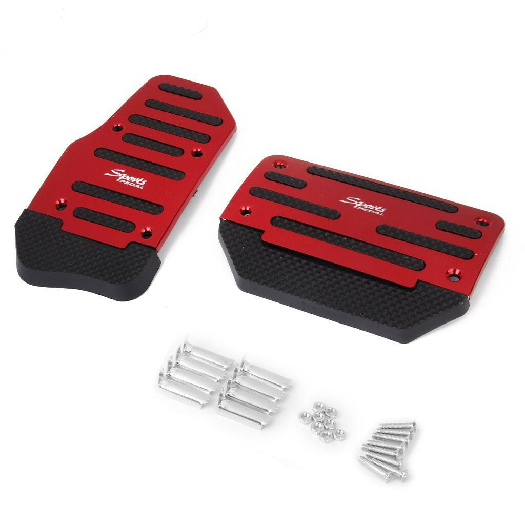 2x Red Non-Slip Treadle Automatic Car SUV Brake Accelerator Foot Pedal Pad Cover