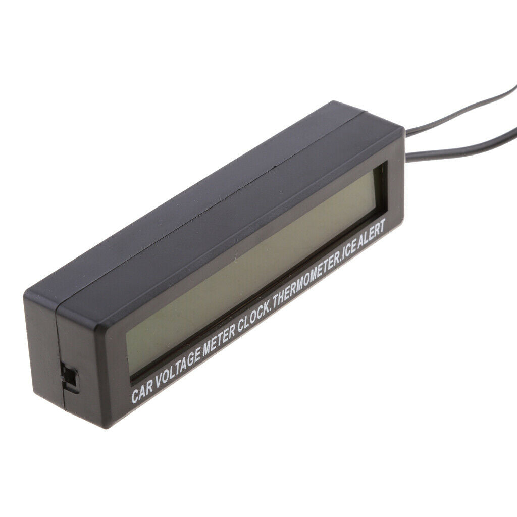 DC 12V Digital Thermometer, Voltage Temperature Display, Voltmeter And