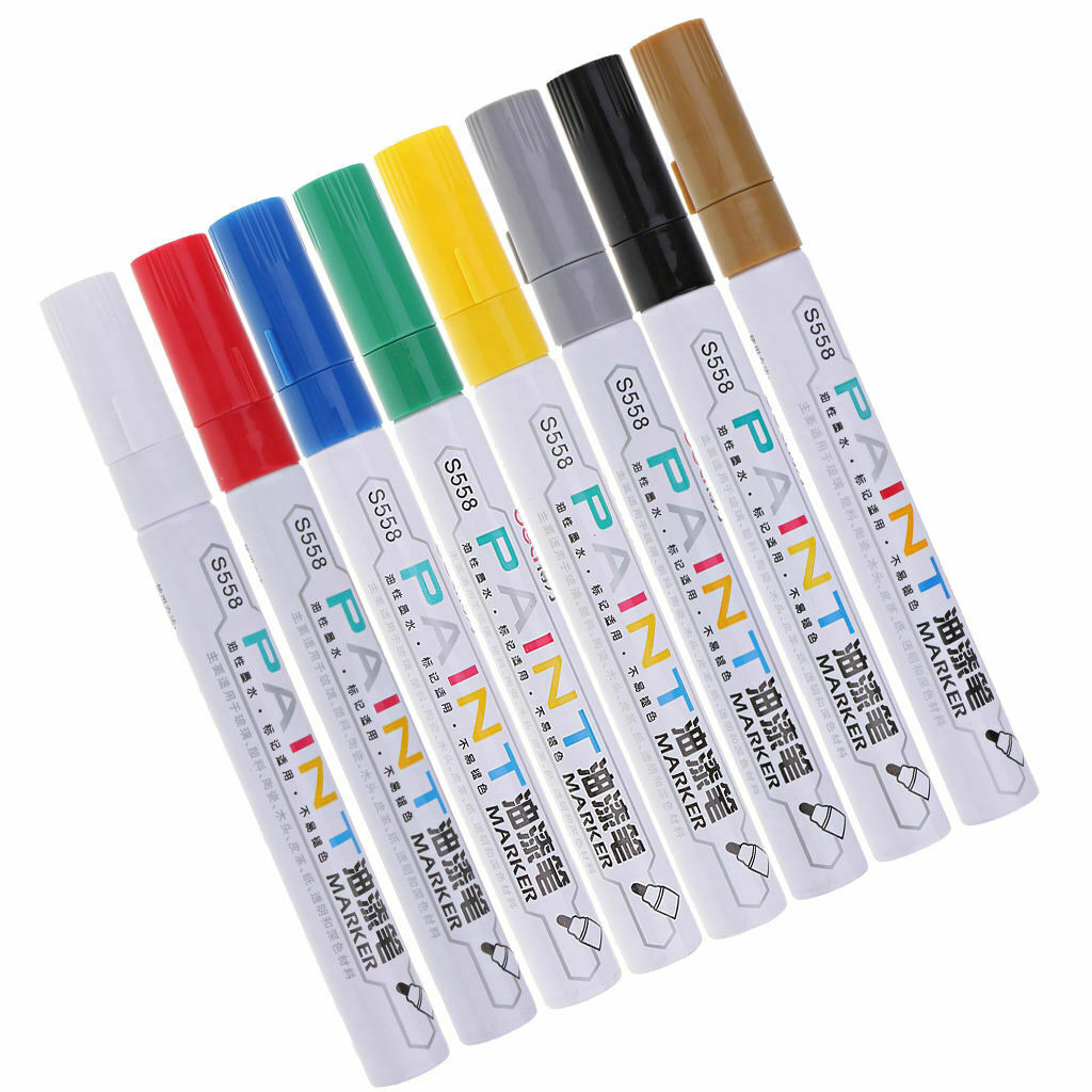 8 COLOR TYRE PERMANENT MARKER PEN PAINT WATERPROOF RUBBER TIRE TREAD MARKING