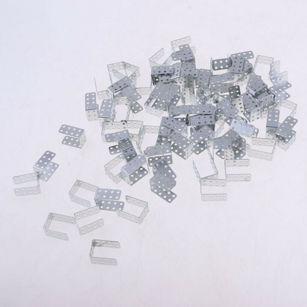 100 Pieces Double Right Angle U-shaped 15mm Length Iron Corners Bracket