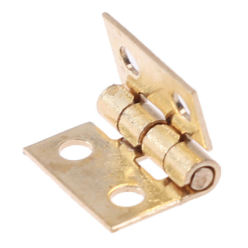 20pcs Cabinet Door Hinges Brass Plated Mini Hinge Small Decorative Jewe XC