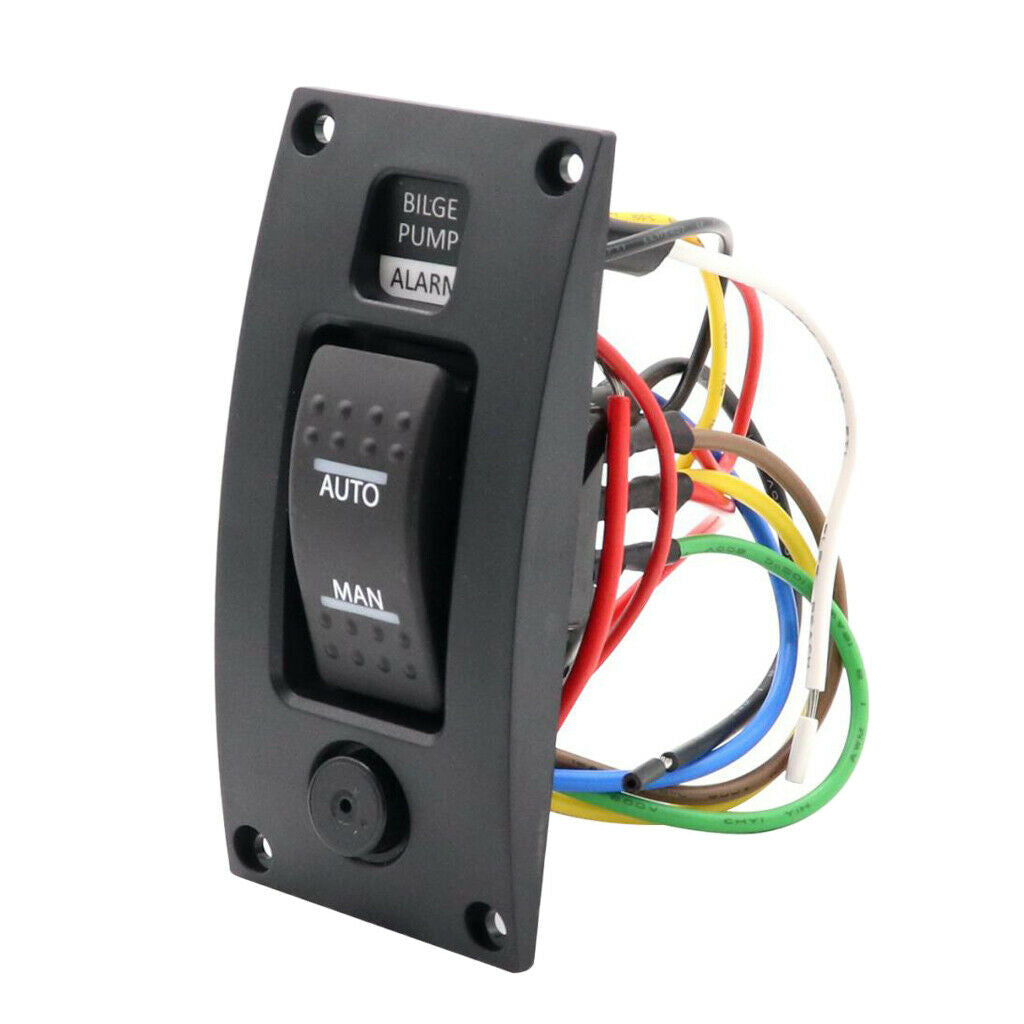 3 Set New 3Ways 12/24V Bilge Pump Switch Panel with Alarm IP66 54x48x114mm