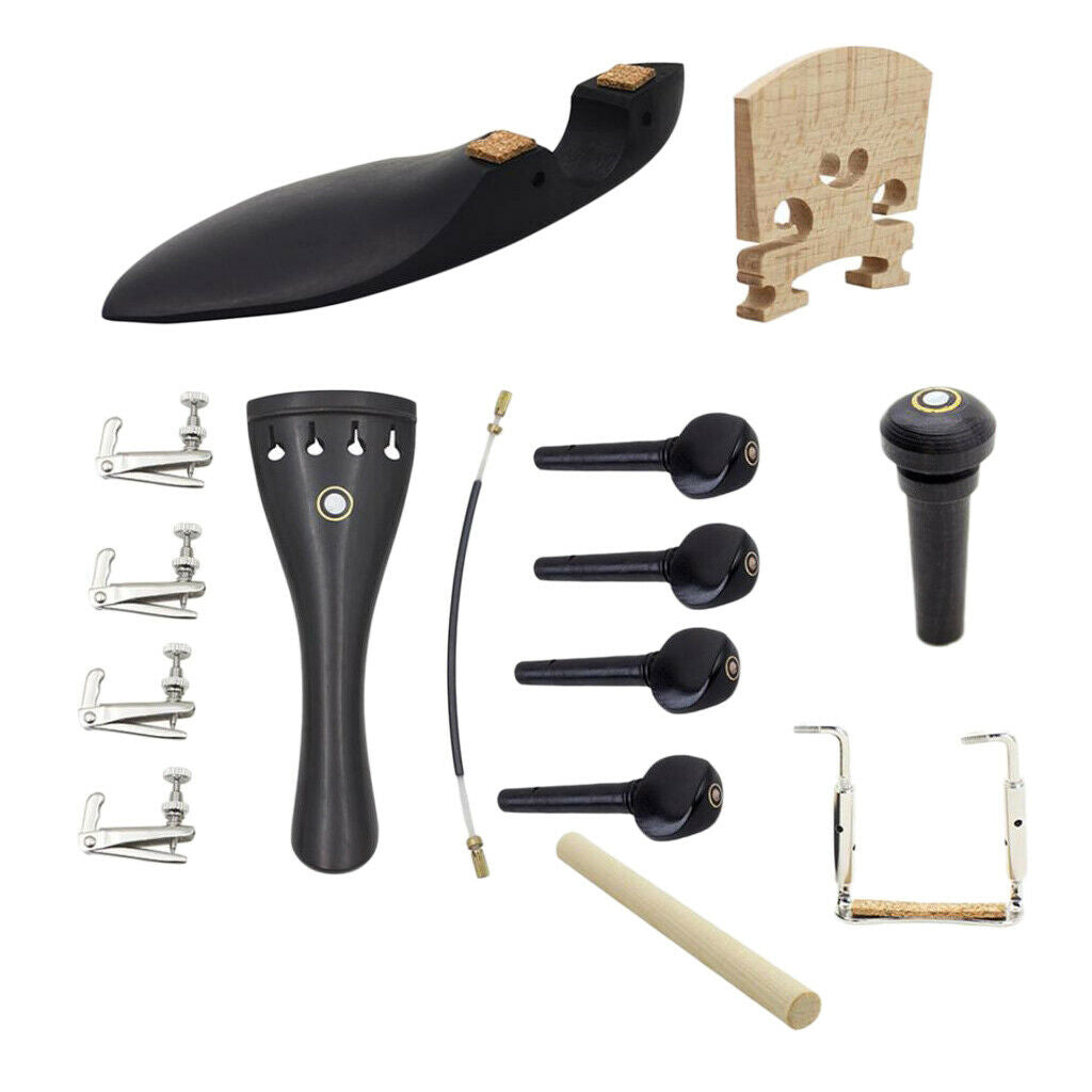 15x Violin Chinrest Tailpiece Bridge Fine Tuner 4/4 Violin Instrument Parts