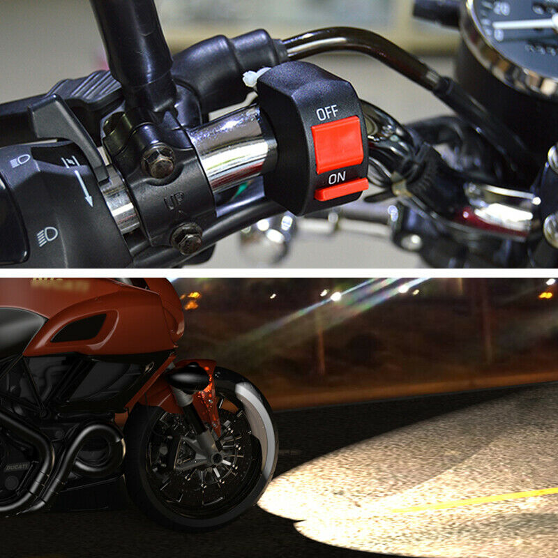 2Pcs 30W 3000LM 6000K 12 LED White Motorcycle Scooter Headlight Fog Light+Switch