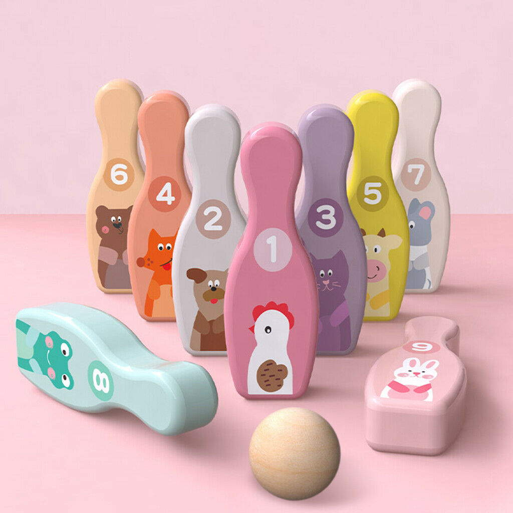 Toddler Colorful Bowling Set Bowling Ball Pins Outdoor for Baby Boys Girls