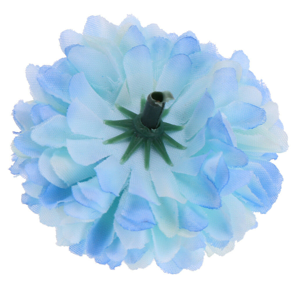 10pcs Silk Chrysanthemum Heads Artificial Flower Wedding Bouquet Light Blue