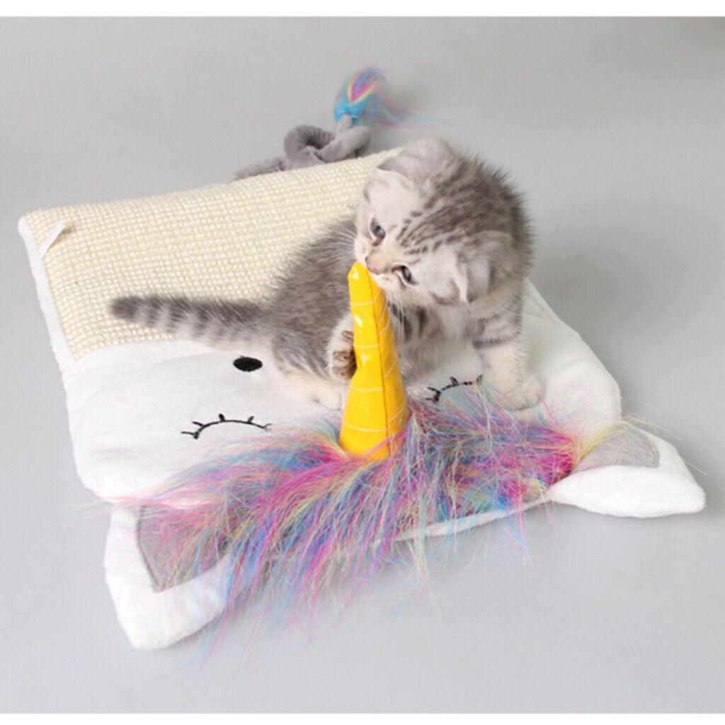 Cartoon Cat Kitten Scratch Mat Sisal Pad Scratcher Board Sofa Cushion  #1