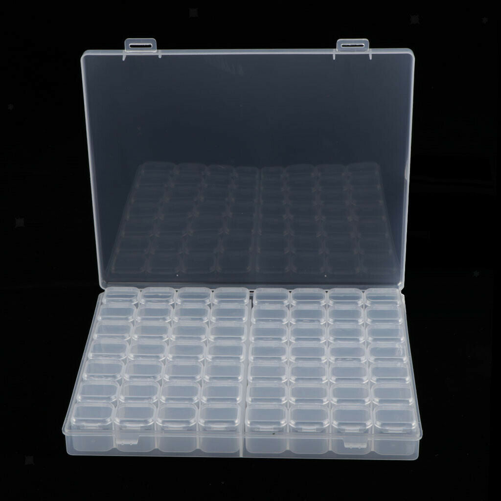 56 Grids  Clear Mini Storage Case Jewelry Nail Art Pin Small Items Container Box