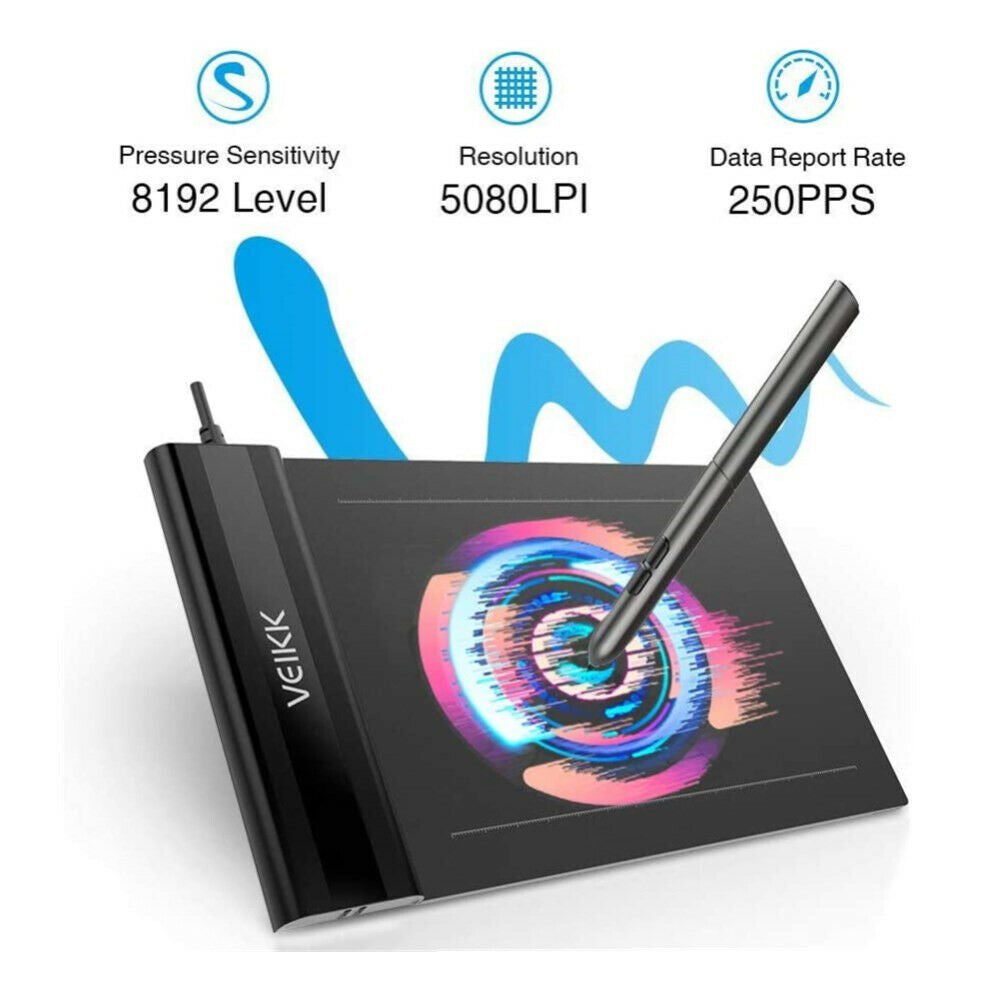 Ultra-Thin VEIKK S640 Drawing Tablet Graphic Drawing Tablet 6x4 Inch Pen Tablet