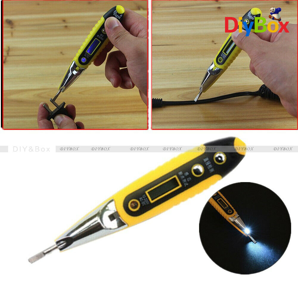 AC DC Non-Contact LCD Electric Test Pen Voltage Detector Tester 12~250V W/ Light