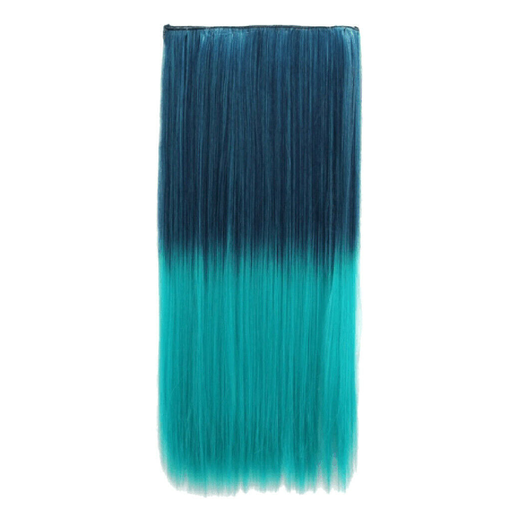 Clin In Hairpieces Colorful Ombre Long Straight Hair Extension Heat Safe