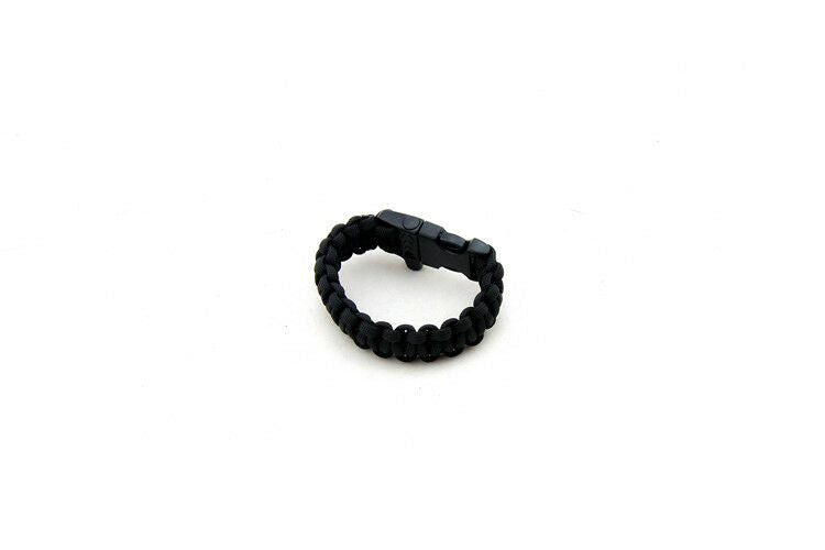 Black Outdoor Climbing Rope Bracelet 7 Core Cords With Survival Whistle New