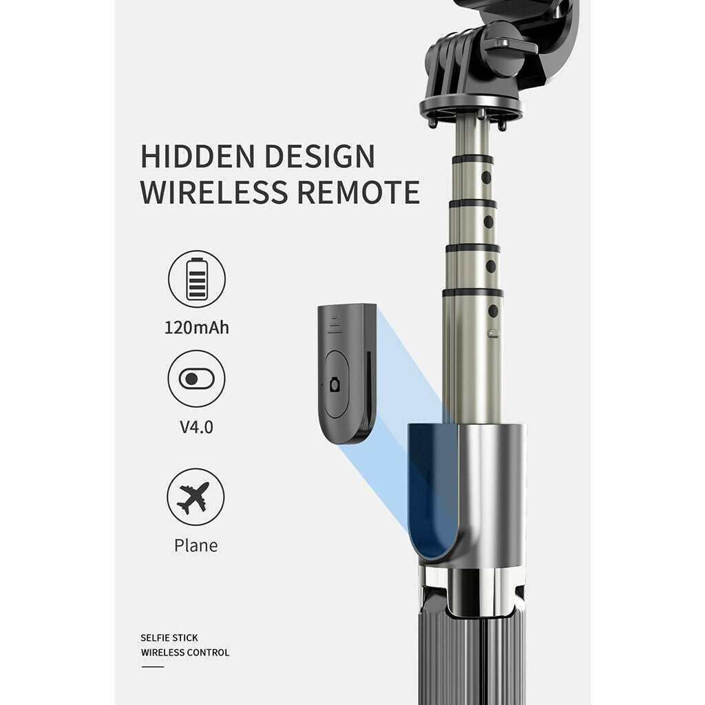 Bluetooth Phone Tripod Selfie Stick Aluminum Alloy Extendable Remote Control