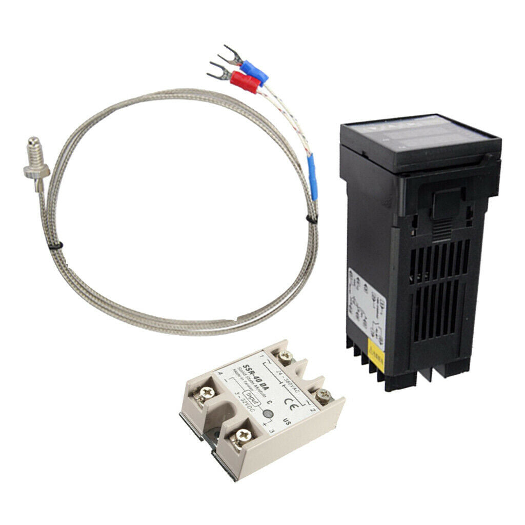 AC Temperature Controller Thermostat and max.40A SSR w/ K Thermocouple Kit