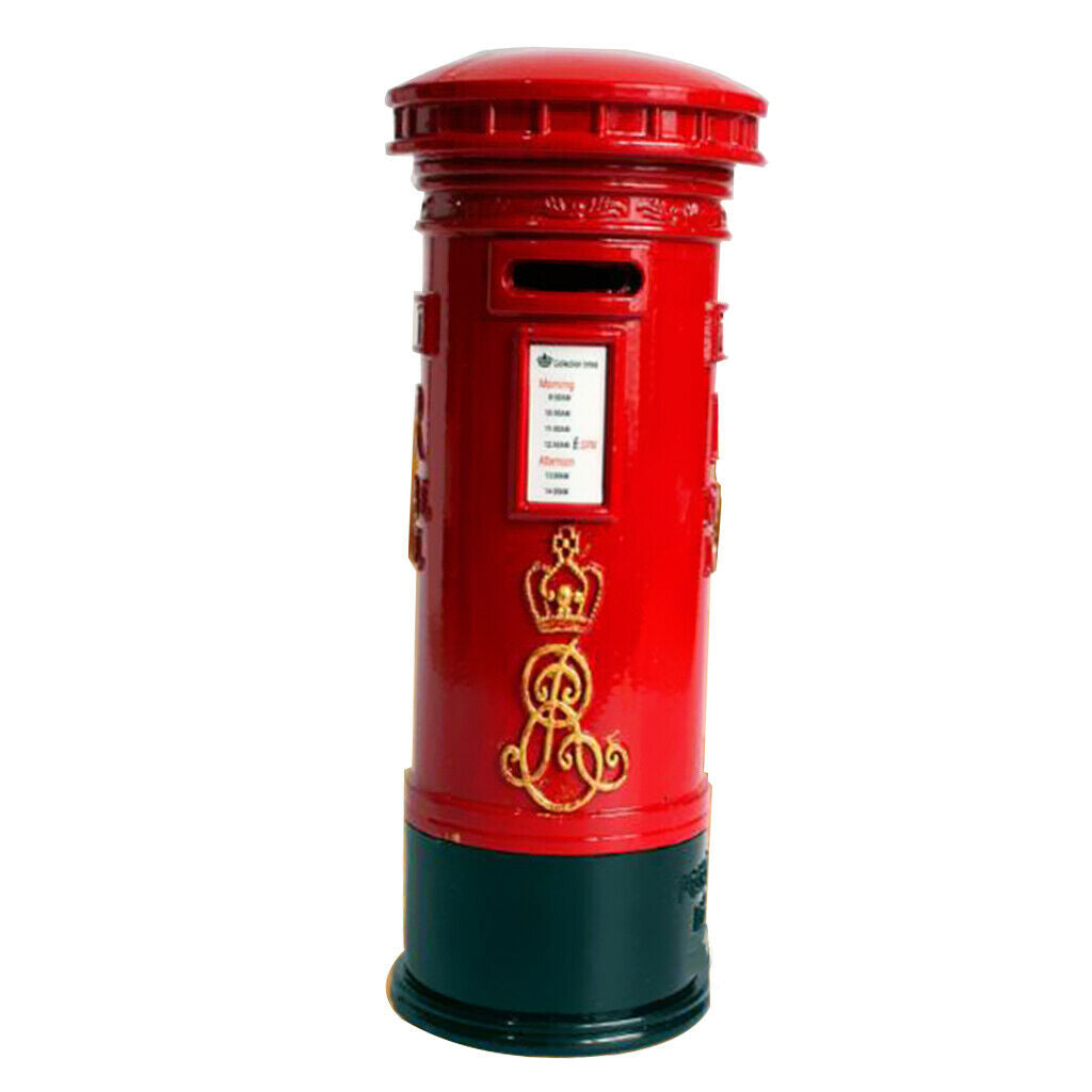 Metal Britain London Street Red Mailbox Piggy Bank Postbox Money Box