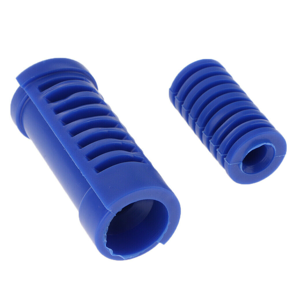 Blue+Red Motor Gear Shift Shifter Protective Sleeves & Front Footrest Pad