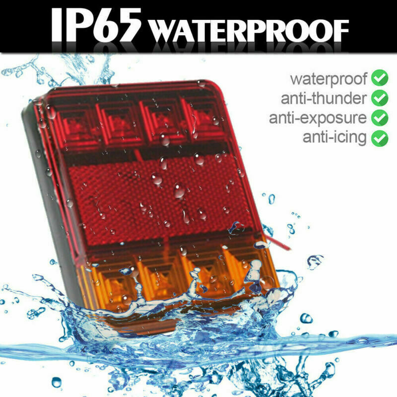 2X 24V LED Rear Tail Lights Indicator Stop Light Trailer Caravan Van Truck Lorry