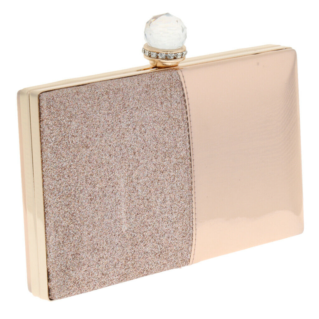 Womens Glitter Wedding Patent Leather Handbag Evening Party Clutch Bag Purse -