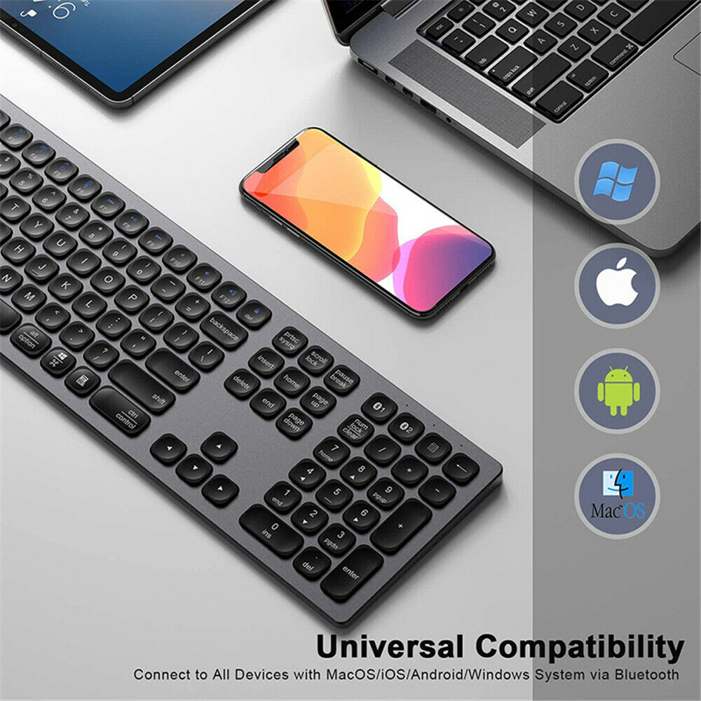 Rechargeable BT Keyboard Wireless Type-C Aluminum Keyboard For Android Windows