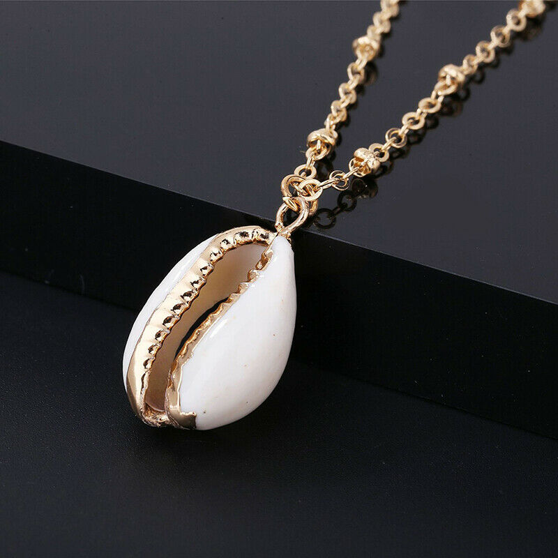 Natural Bohemian Beach Sea Shell Cowrie Pendant Charm Chain Necklace Jewelr Lt