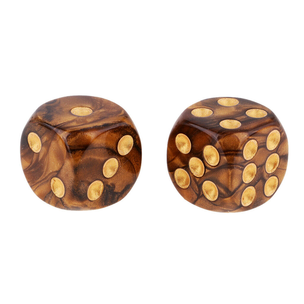 Set of 10 Six Sided Opaque D6 16mm Standard Dice Double Color Black&Golden