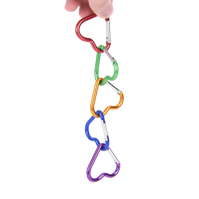 Aluminum Alloy Heart-shaped Camping Carabiner Clip Keychain Climbing Key .l8