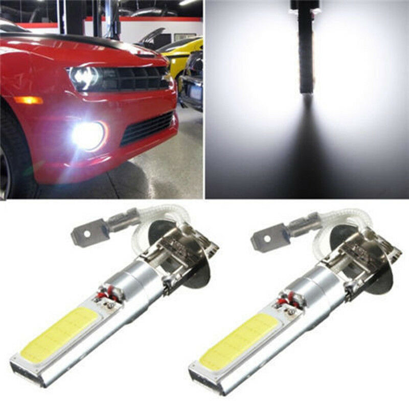 2Pcs H3 COB LED Bright Xenon White 6000K Car Auto Fog Light Lamp Bulb 12V.l8
