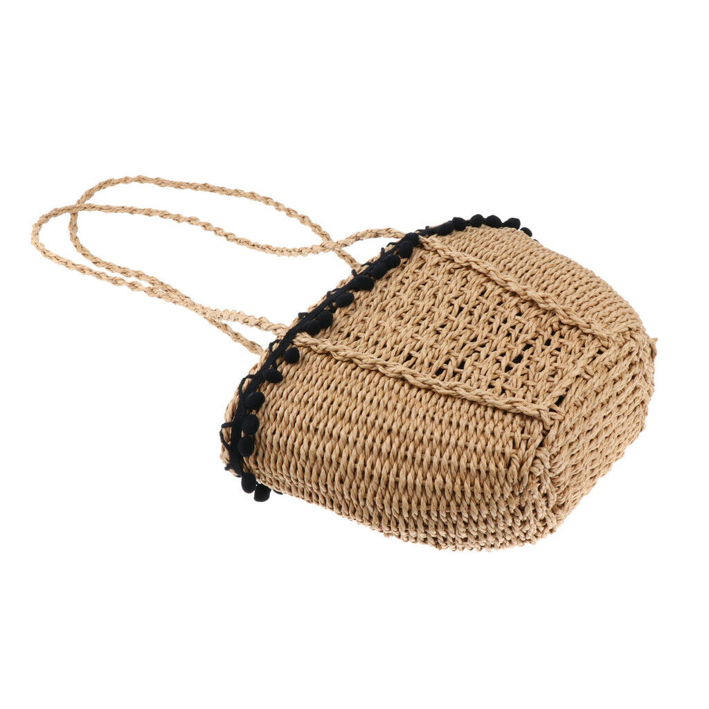 Beach Bags Women Straw Woven knitted Tote Shoulder Bag Shopping Handbag