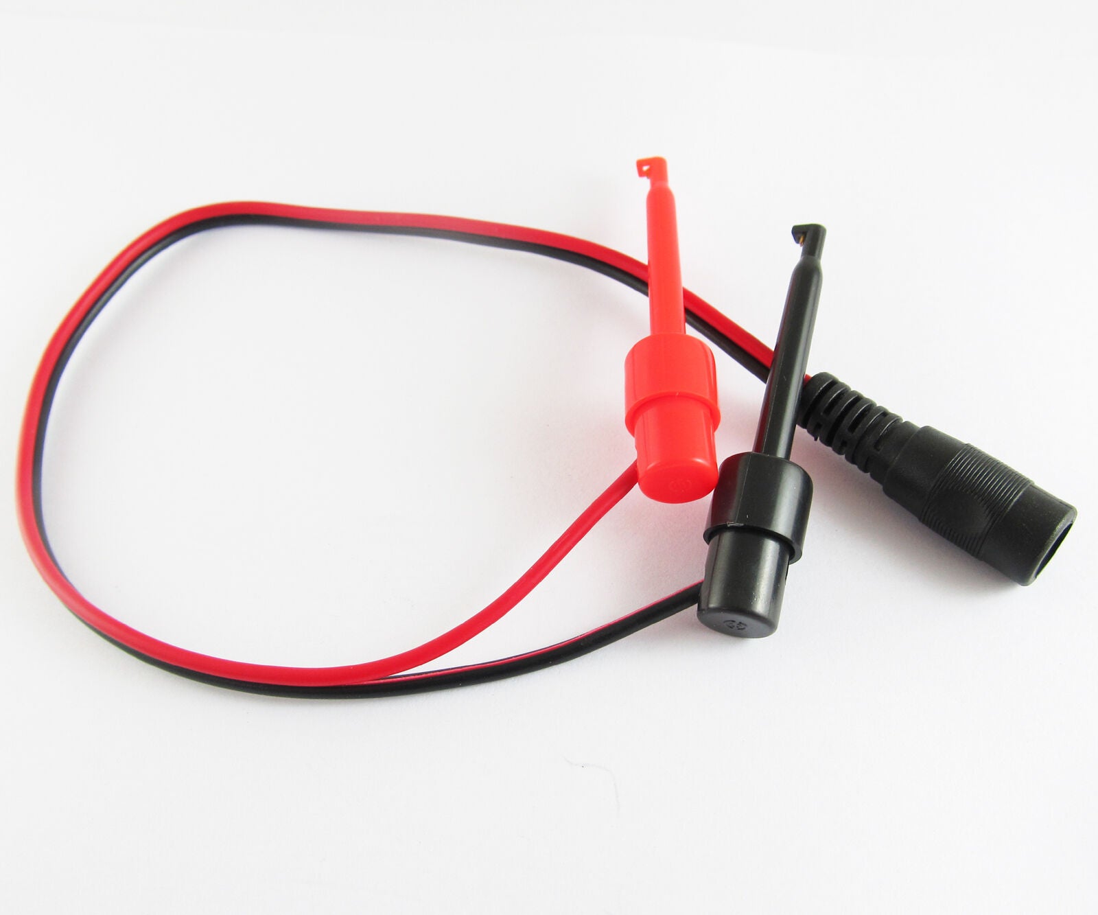 50set Large Round Test Hook to 2.1x5.5mm 2.1mm DC Female DC Power Cable 30cm/1Ft