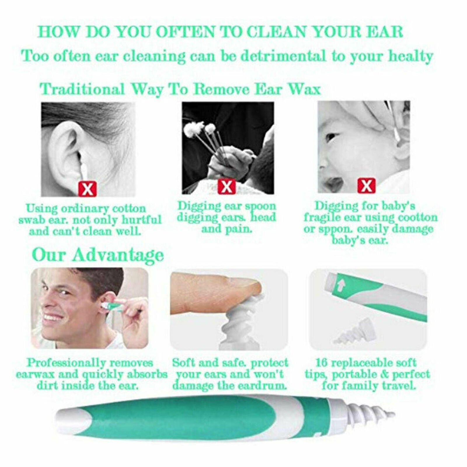 15PCS + EAR WAX CLEANING TOOL QTWIST Q GRIP Q TWIST 2020 HOT